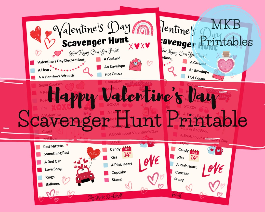 Happy Valentines Day Scavenger Hunt for Kids -instant Digital Download ...
