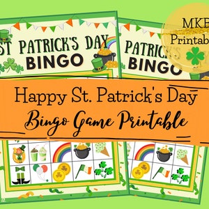 Happy St. Patrick's Day Bingo instant digital download Kids Party Game Family/Friends St. Patty's Day Luck of the Irish Holiday activity image 2