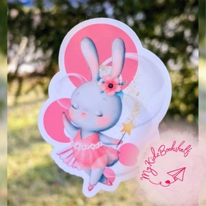 Coral pink Bubble Bunny Ballerina Vinyl Waterproof Dance Sticker dance