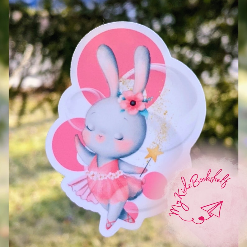 Coral pink Bubble Bunny Ballerina Vinyl Waterproof Dance Sticker dance