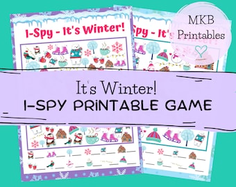 Winter I Spy Printable Games / 5 Different Pages Easy - Harder / Instant Digital Download  Winter, Party Game, Activity, Seasonal homeschool