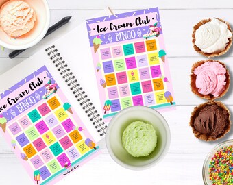 Ice Cream Bingo Activity Game for Kids- instant digital download- summer vacation idea for families, friends, party game /dessert frozen fun