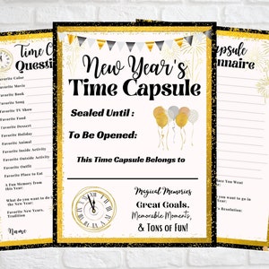 Happy New Year Time Capsule Family Fun Holiday New Year's Eve game activity for kids