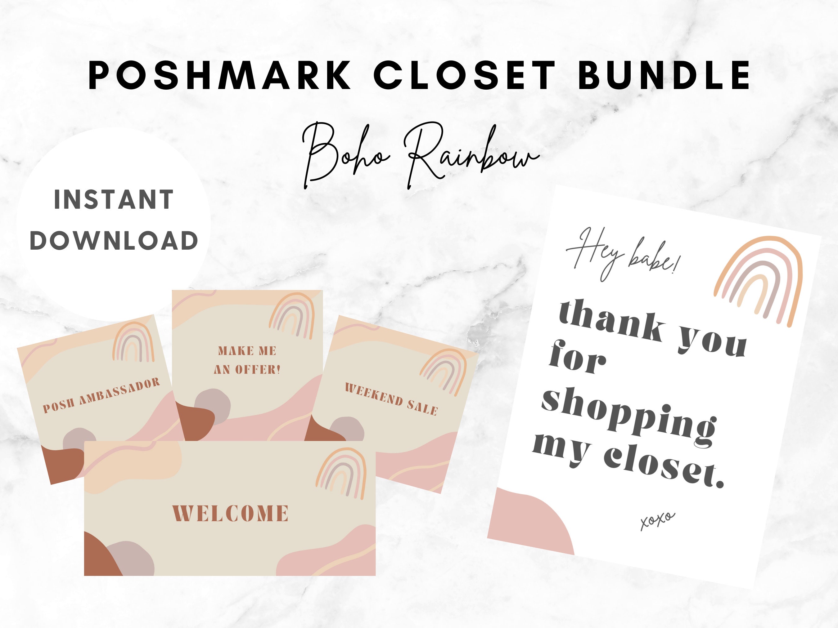 Poshmark Seller Bundle | Poshmark Thank You Cards, Small 