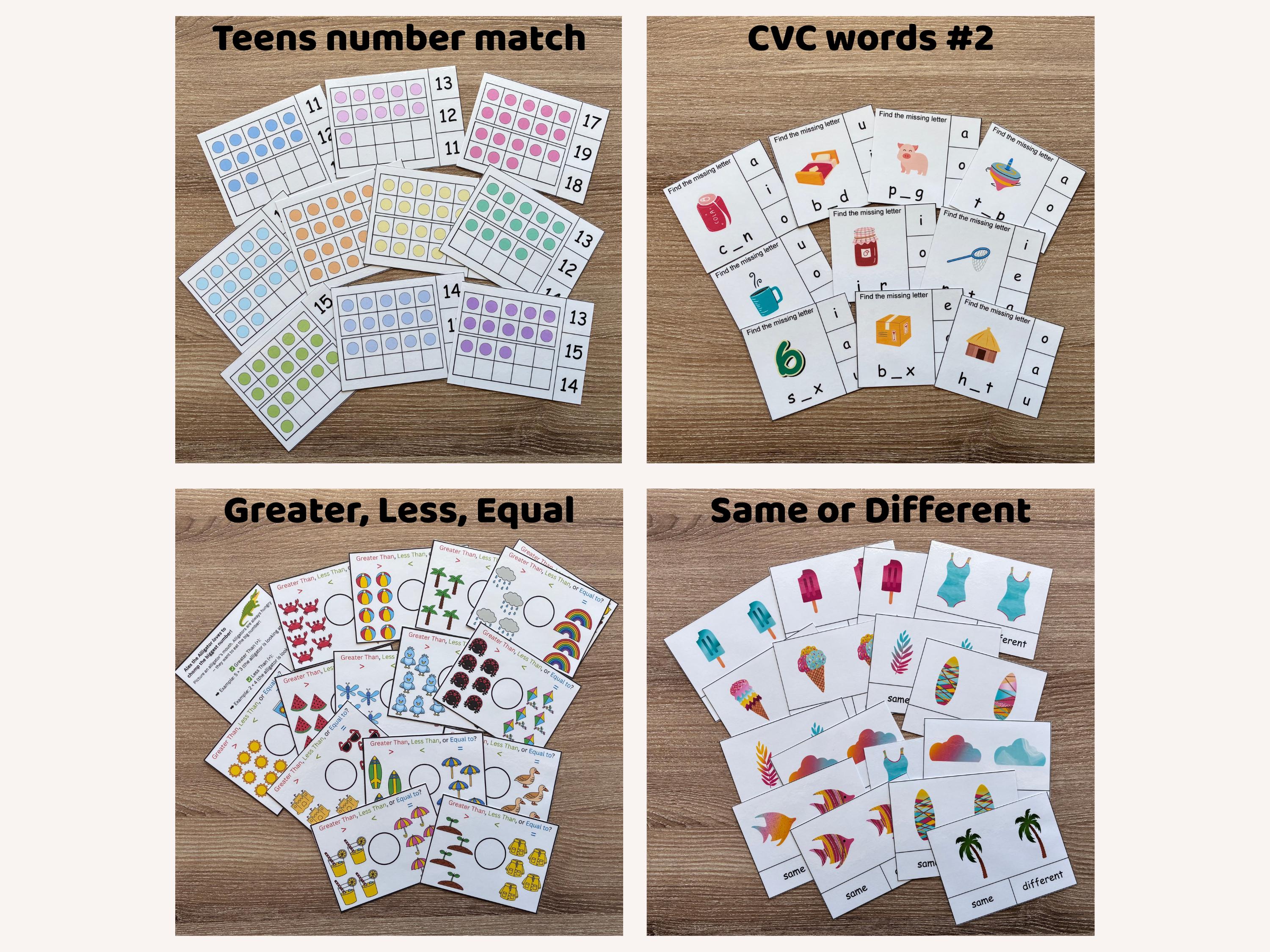 Kindergarten 2 Task Card Bundle | 16 Learning Activities | Homeschool ...