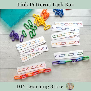 Link Patterns Task Box Set- Montessori Pattern Recognition- Early Learning Kits- Special Needs- Quiet Time Resource- Homeschool Preschool