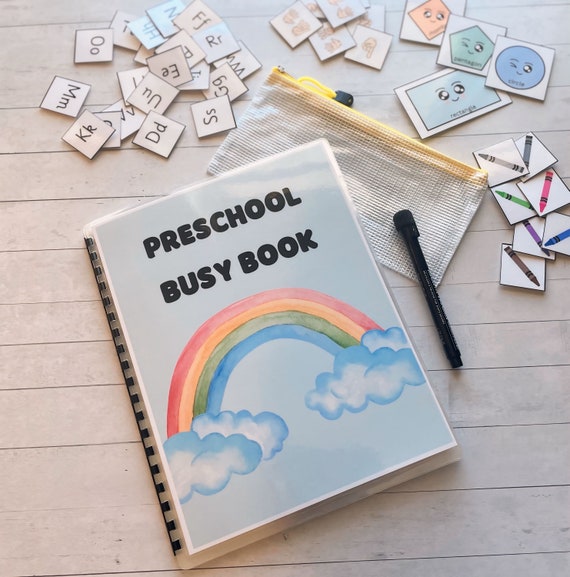 Preschool Busy Book- Montessori learning binder- Special Needs- Early Education- Ready to use Activity Book- Homeschool Learning- On the go