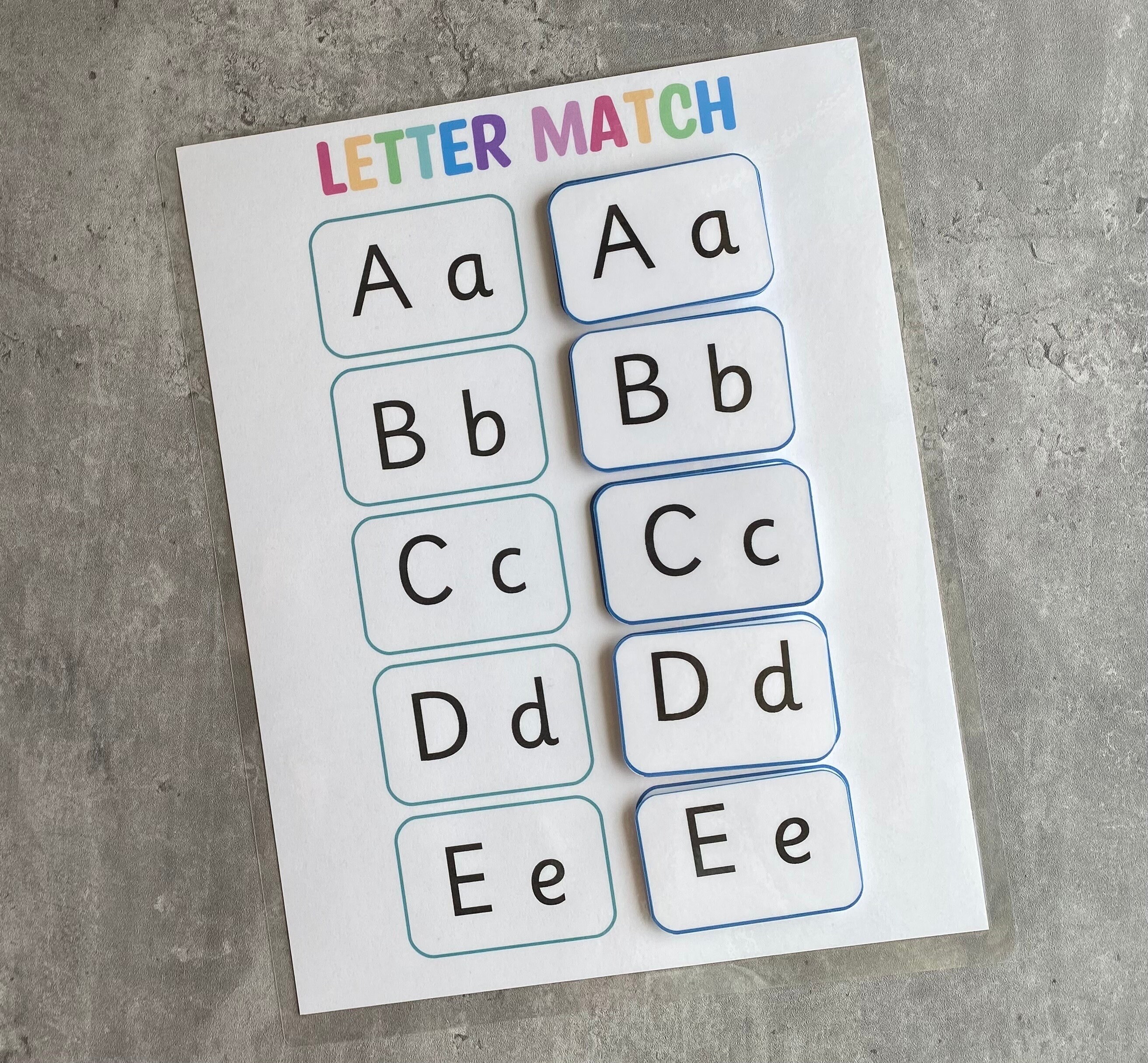 Letter Match- Montessori Preschool Learning Worksheets- Alphabet ...