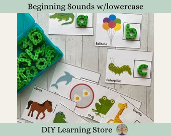 Beginning Sounds with lowercase letters- task box activity set- Montessori Learning Toy for Preschool, Kindergarten, Homeschool, Special Ed