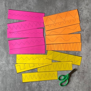 Cutting Strips- fine more skills practice- toddler and preschool printable worksheet activity set-Montessori learning toy, quiet time- PDF