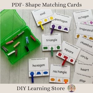 Form Passende Aktivitätskarten-Montessori Lernspielzeug für Vorschule, Heimschule und Sonderpädagogik- Quiet Time Aktivität- Download- PDF