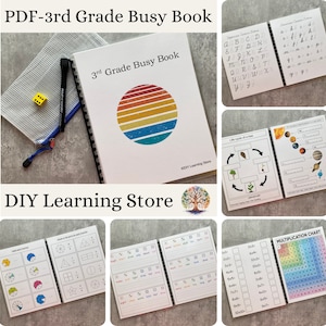 3rd grade busy book- activity book- Montessori learning toy- homeschool- busy book- busy binder- learning binder- reading-science-math-PDF