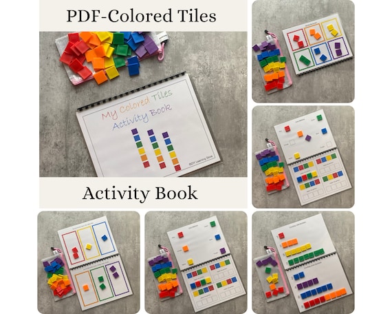 Colored Tiles Activity Book- preschool busy book, special needs learning binder, homeschool printable, instant download- PDF