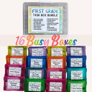 16 learning activities- 1st Grade Task Box Bundle- - Homeschool, Special Needs, Teacher Resources, Occupational Therapy