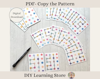 Copy the Pattern Activity Set – Montessori Preschool Worksheet (PDF)