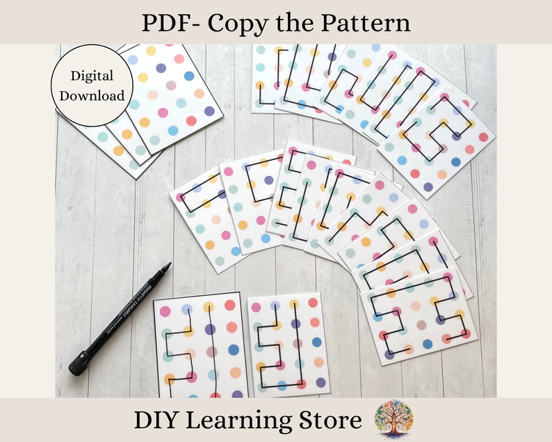 Copy the Pattern Activity Set – Montessori Preschool Worksheet (PDF) - Etsy