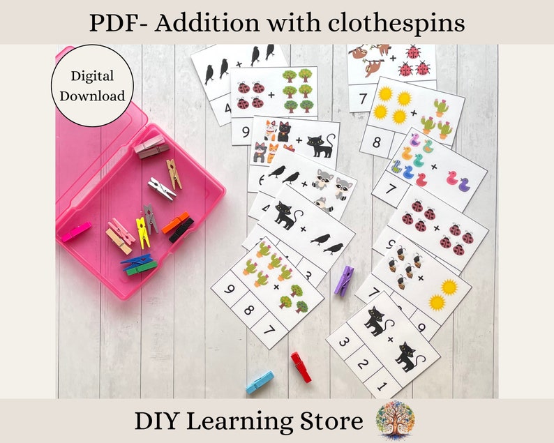 Addition Clip Cards – Montessori Math Printable (PDF) - Etsy