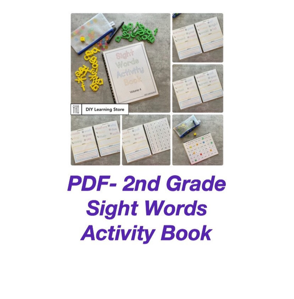 2nd Grade Sight Words Activity Book-preschool Busy Book / Kindergarten ...