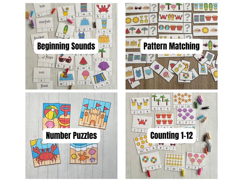 Summer Task Box Bundle- 16 Activities for Preschool, Kindergarten ...