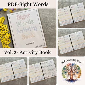 Cahier d'activités de mots pour la maternelle - téléchargement immédiat - enseignement à la maison, besoins spéciaux, apprentissage de l'écriture, de l'orthographe et de la lecture - PDF