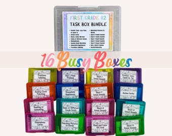 16 learning activities- 1st grade #2 Task Box Bundle- Homeschool, SpEd, Classroom Tools, Teacher Resources, Ready to Use