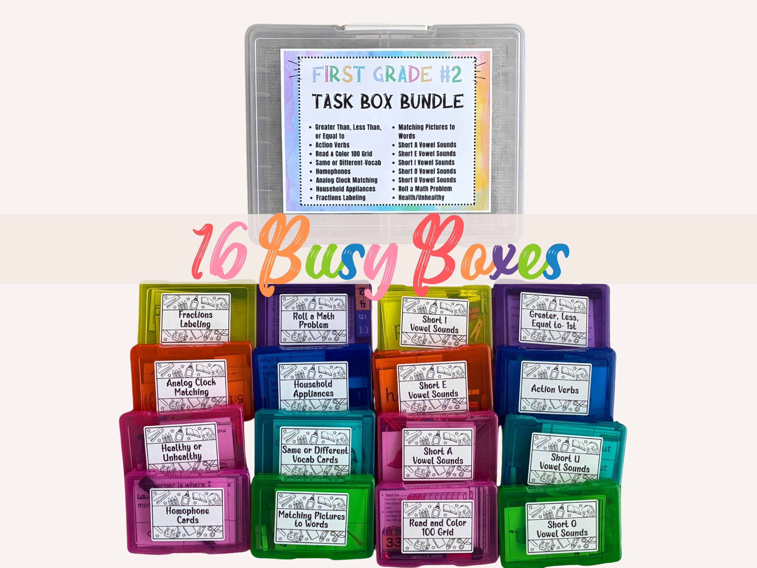 16 Learning Activities- 1st Grade #2 Task Box Bundle- Homeschool, Sped ...