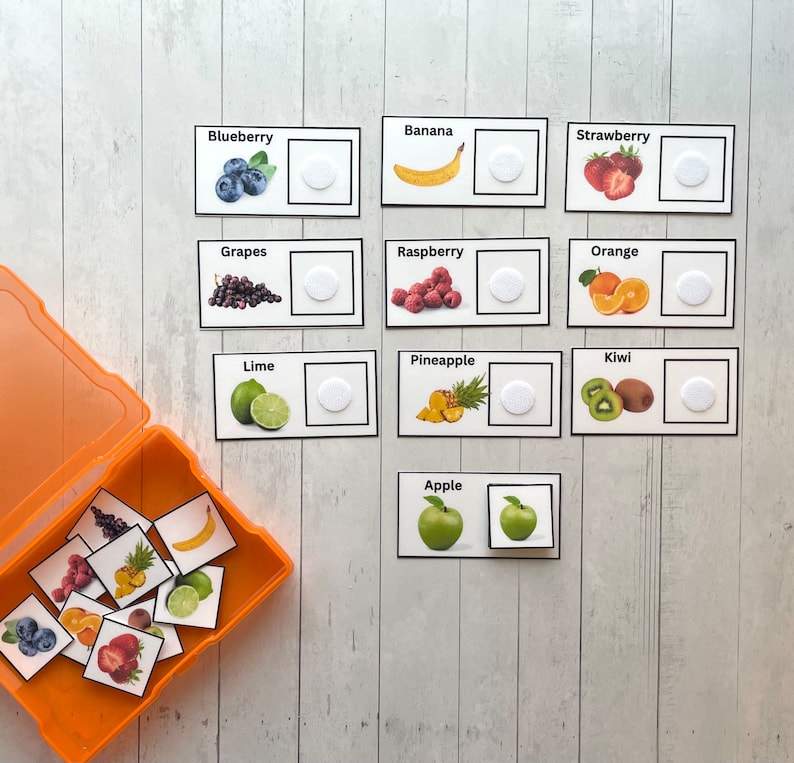 Fruit Matching- Task Box Activity Set- for Toddlers, Preschool ...