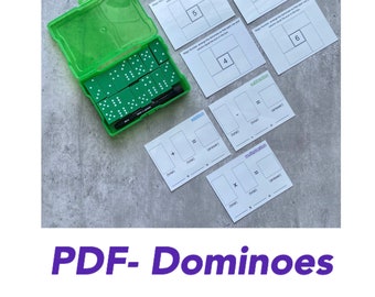 PDF-Dominoes Math games activity cards-Montessori Learning toy for Kindergarten, 1st grade, 2nd grade, 3rd grade, 4th grade math, homeschool