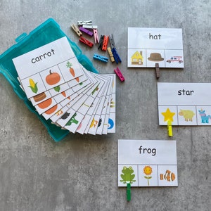 Matching Pictures to Words Task Box Activity Set- Montessori Learning Toy for Preschool, Homeschool, Kindergarten, and Special Education