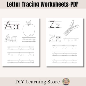 Letter Tracing Worksheets- Kindergarten, Preschool, Homeschool, Special Needs- Handwriting Practice- Occupational Therapy- Alphabet- PDF