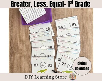 Greater Than Less Than Activity Cards, Montessori Learning (PDF)