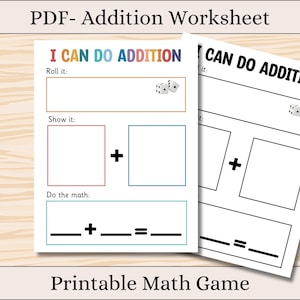 Math Games Worksheet- Educational Printable- Preschool, Kindergarten, 1st grade, Homeschool, Special Needs- Learning Resources- PDF