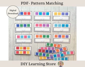 PDF- Pattern Matching- Task Box Activity Set- for Preschool, Kindergarten, Toddlers, Homeschool, Special Education, Quiet Time Centers