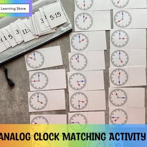 Analog Clock Matching Activity – Montessori Learning (PDF) - Etsy