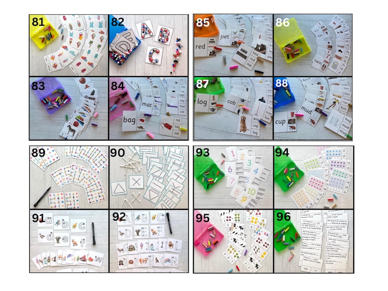 Build a Bundle- 16 task box learning activity sets and carrying case- Preschool, Kindergarten, 1st grade, Montessori resources, Special Need afbeelding 7