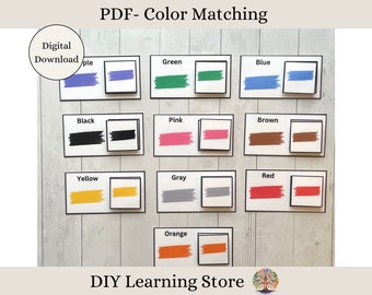 PDF- Color Matching- Task Box Activity Set- for Toddlers, Preschool, Homeschool, Special Needs, Quiet Time Learning Centers, Errorless