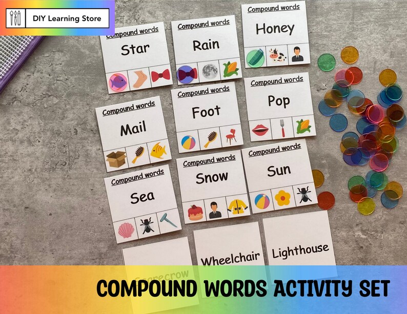 Compound Words Activity Cards – Montessori Learning (PDF) - Etsy