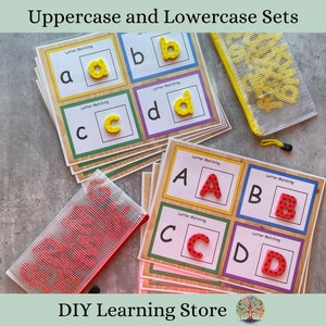 Letter Matching-Uppercase & Lowercase Letters-Activity Set- Montessori Learning Toy for Preschool, Homeschool, Special Education, Quiet time