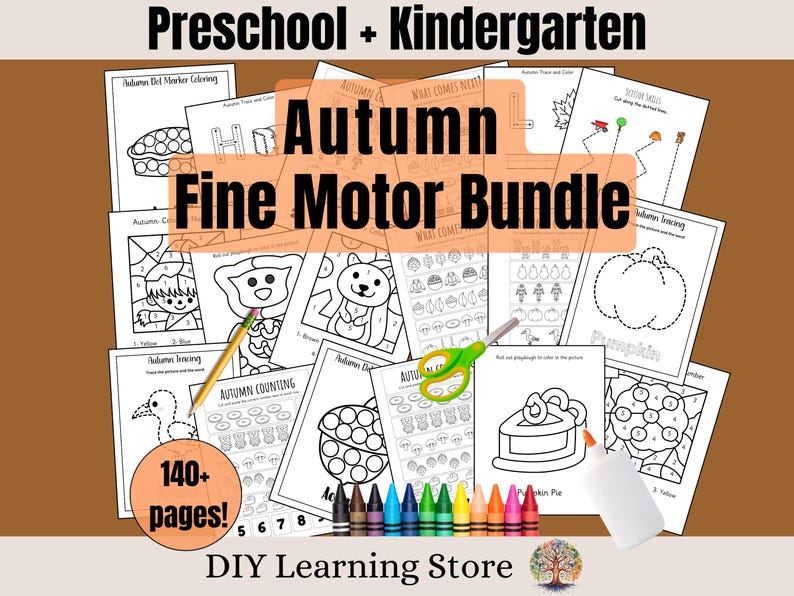 Full Year Fine Motor Bundle- Worksheets for Preschool, Kindergarten ...