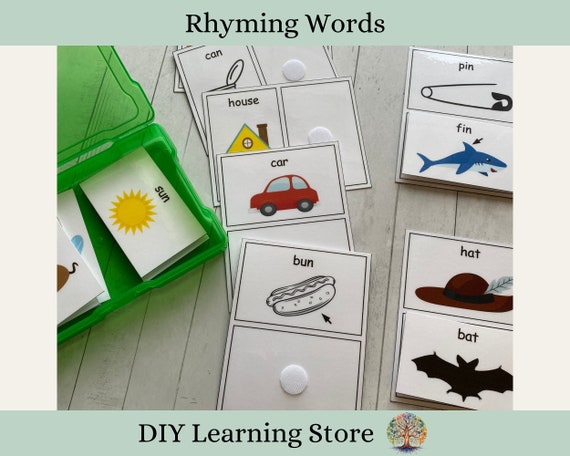 Rhyming Words Matching- Task Box Activity Set- Preschool, Kindergarten, Homeschool, Special Education, Teaching Tools, play based learning
