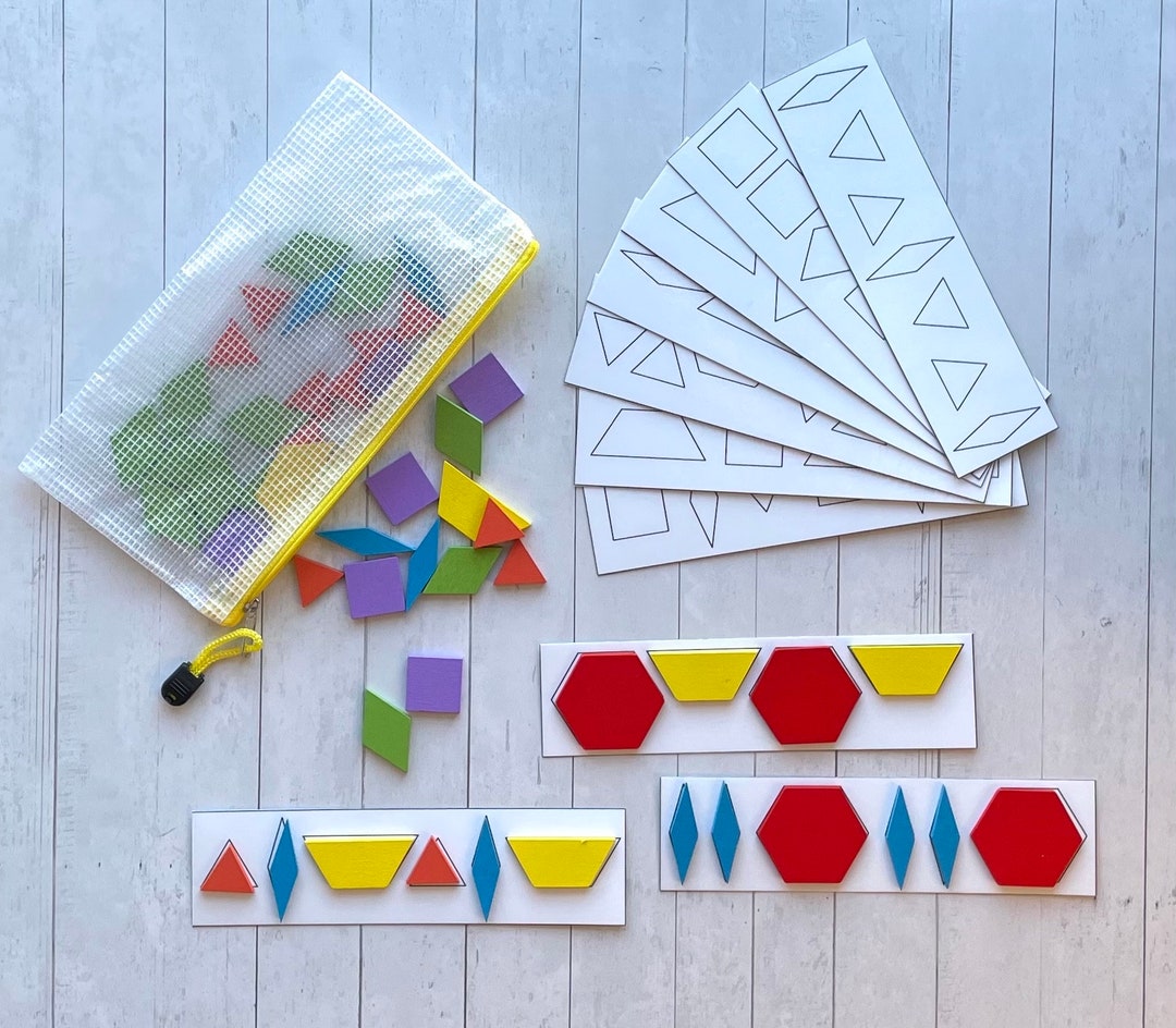 Geometric Shape Patterns Activity Set Montessori Learning Toy for ...