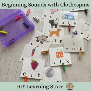 Beginning Sounds Task Box Activity Set- Montessori Learning Toy for Preschool, Homeschool, Kindergarten, and Special Education