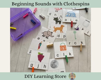 Beginning Sounds Task Box Activity Set- Montessori Learning Toy for Preschool, Homeschool, Kindergarten, and Special Education