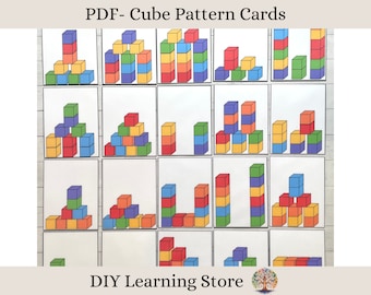 Foam Cube Task Box Activity Cards- Montessori Resources- Homeschool Preschool- Special Needs- Learning Materials- Educational Prints- PDF