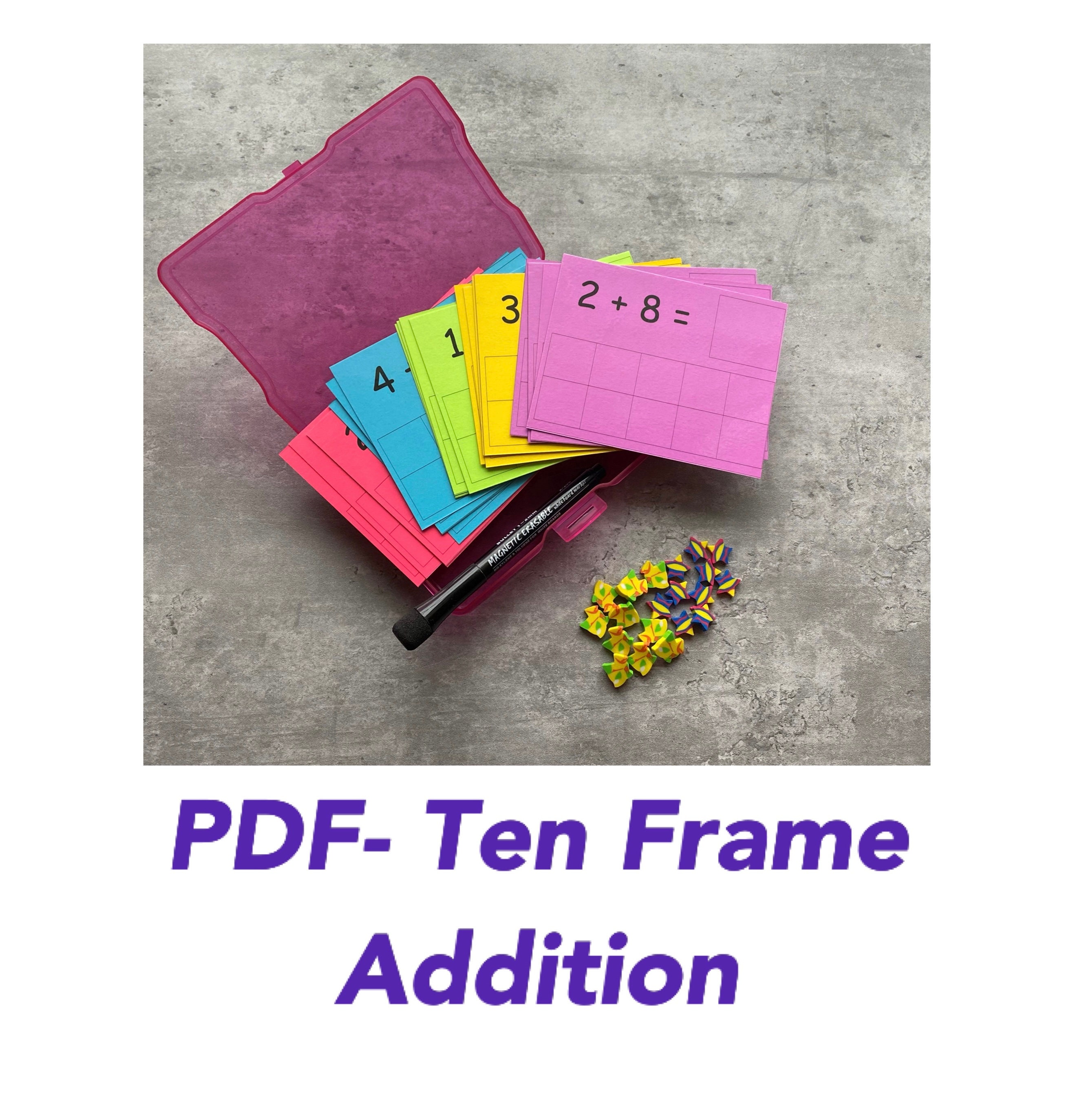 Ten Frame Addition Activity Cards – Montessori Learning (PDF) - Etsy