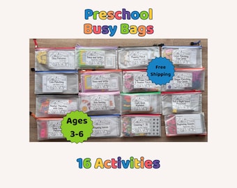 Preschool Busy Bag Bundle #2 | 16 learning activities | Homeschool, Pre K, Special Education, Teacher Resource