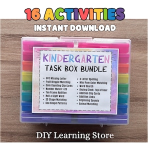 Kindergarten Bundle- Instant Download-16 activities-Learning and School / Special Needs / Special Education / Montessori Learning Toy- PDF