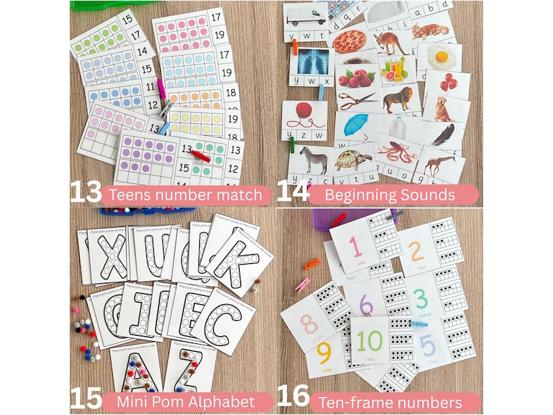 Kindergarten #2 Printable Activity Bundle- 16 Task Box Learning ...
