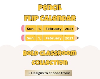Pencil Flip Calendar, Calm Classroom Decor, Classroom Management, Perpetual Calendar