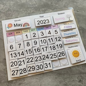 Kids Calendar- Preschool Calendar- Perpetual Calendar- Homeschool, Classroom Decor, Daycare, Toddler Activities-Educational Toy- PDF